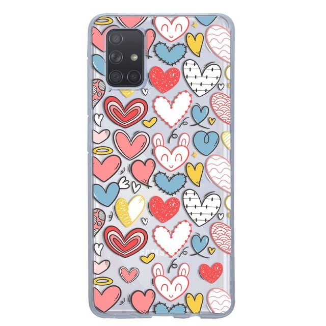 Funda Para Galaxy A71 Corazones Pastel, Uso Rudo, InstaCase Protector para Galaxy A71 Antigolpes, Case Corazones Pastel