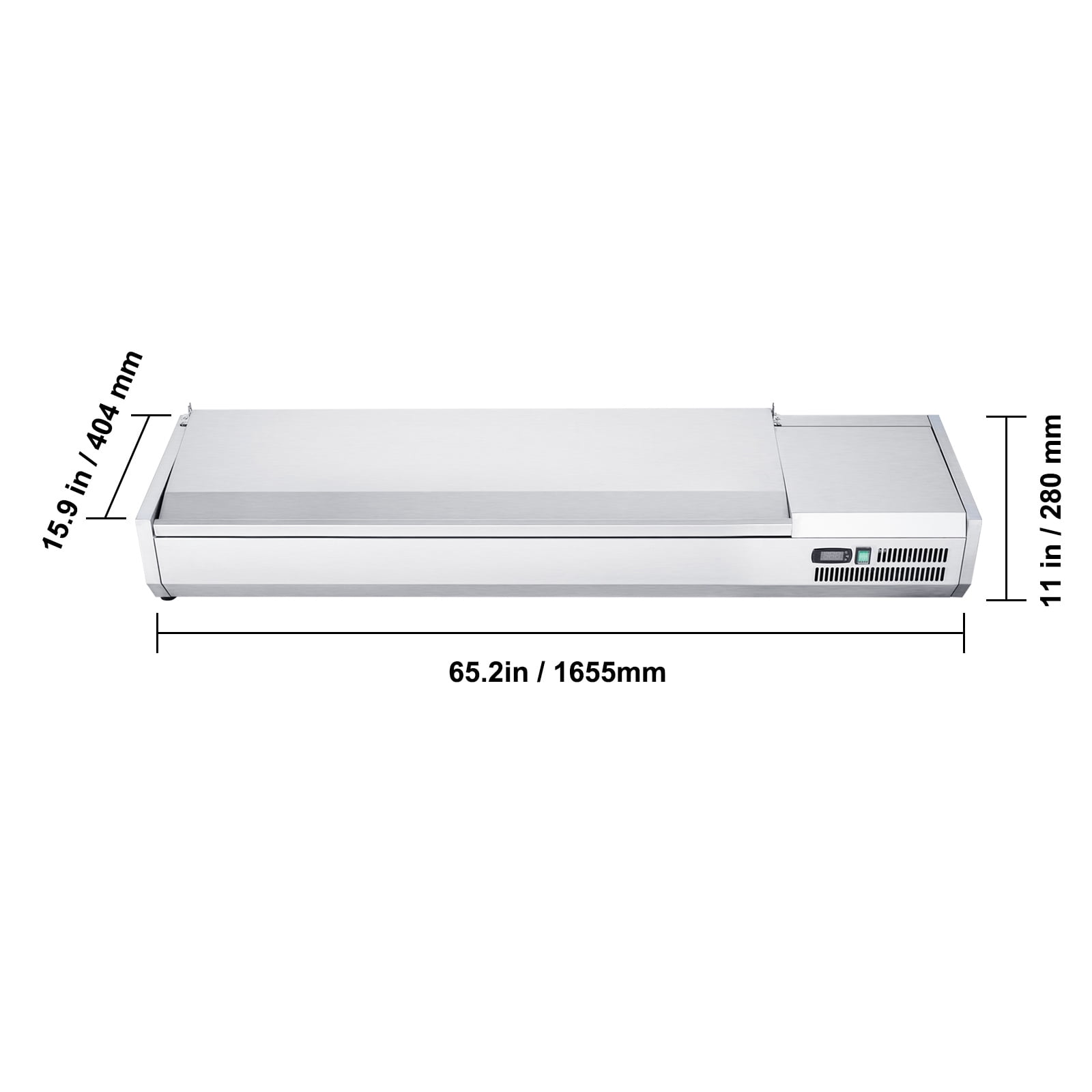 KFFKFF Countertop Refrigerated Salad Pizza Prep Station 160 W Stainless Guard ETL