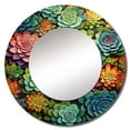 thumbnail image 2 of Designart "Succulent Mosaic Artistry" Floral Rund Mirror For Wall Decor - Large Multi-Color Round Print Mirror - Round Traditional Mirror - Wall Mounted Round Large Mirror - 23" x 23", 2 of 6