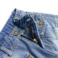 thumbnail image 7 of KIDSCOOL SPACE Big Girls Boys Denim Shorts,Elastic Waistband Inside Cargo Jean Summer Half Pants, Light Blue, 13-14 Years, 7 of 7