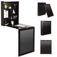 thumbnail image 1 of Giantex Folding Desk, Wall Mounted Fold Out Desk w/Storage Shelves & Hooks, Floating Corner Desk for Small Spaces, Brown, 1 of 8