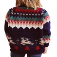 thumbnail image 4 of Chandail de Noël pour Femmes en Tricot, Chandail à Manches Longues, Col Rond, Orignal, Hauts d'Hiver, 4 of 9
