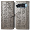 thumbnail image 1 of Étui Rabattable pour FOXDOCK Google Pixel 9/9 Pro, Chat et Chien en Cuir PU Embossé avec Fentes pour Cartes, Support, 1 of 6