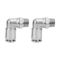thumbnail image 2 of 2 Pcs Pneumatic Nickel Plated Brass Quick Connector Straight Right Angle BSPP Thread (1/4in), 2 of 9
