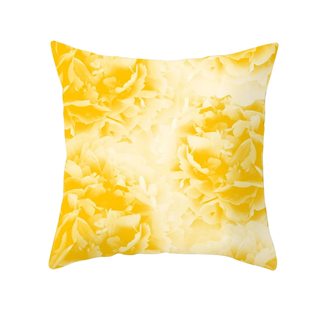 Yellow Polyester Pillow Case Sofa Car Waist Throw Cushion Cover Home Decoration