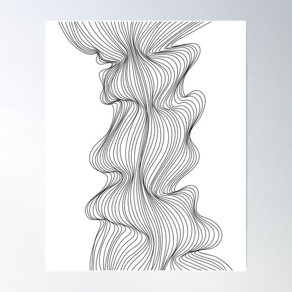 Black And White Line Art Poster Wall Art, Modern Wall Decor For Living Room Bedroom, 8x12 UNFRAMED