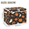thumbnail image 3 of Foldable Fabric Storage Bin With Handle Collapsible Basket Box Storage With Lid Organizer Ghostly Faces, 3 of 7
