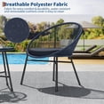 thumbnail image 4 of Ataucjin 3 Piece Patio Bistro Set, Outdoor Acapulco Chairs Set of 2 with Glass Top Table, All Weather Modern Patio Chairs with Cushions, Patio Conversation Bistro Set for Deck, Backyard, Balcony, 4 of 7