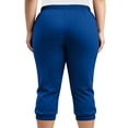thumbnail image 7 of Tdoqot Womens Plus Size Capris with Pockets- Slim Leg Casual High Rise Elastic Waist Summer Pants Blue Size XL, 7 of 7