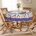 thumbnail image 2 of 4th of July Tablecloth 60x60 Inch Round, Patriotic Watercolor Poppy Flowers Independence Day Memorial Day Table Cover for Party Picnic Dinner Decor, 2 of 6