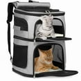 thumbnail image 2 of FL Double-Compartment Pet Carrier Backpack Outdoor Cat Backpack Carrier For Small Dogs And 2 Cats Super Ventilated Design Dog Bags, 2 of 7