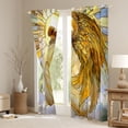 thumbnail image 3 of jejeloiu Angel Wings Curtains Pack of 2 (42x84 Each),Yellow White Curtains Blackout,God Bedroom Curtains For Men Women,Microfiber Bedroom Decor, 3 of 6