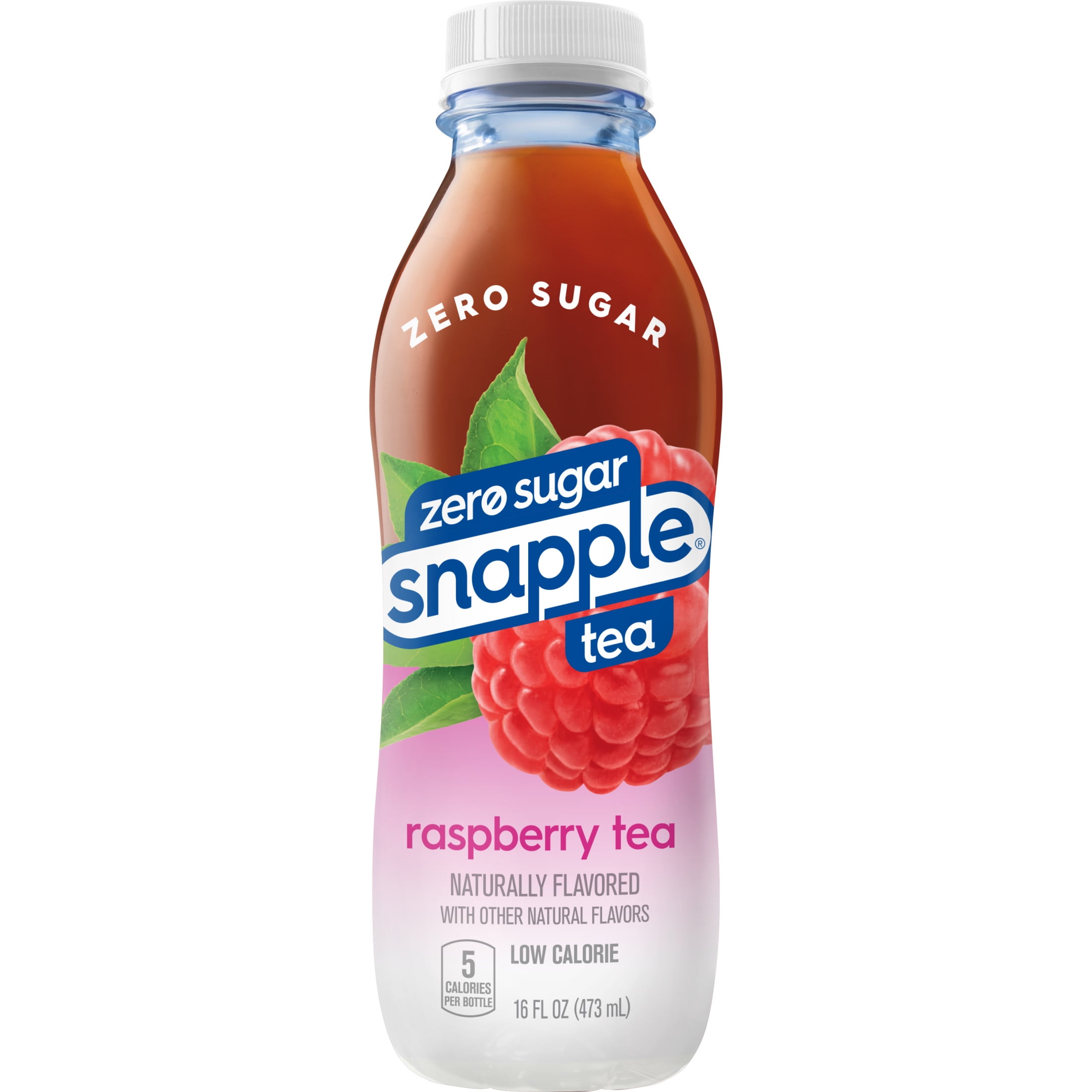 Snapple Zero Sugar Raspberry, Bottled Tea Drink, 16 fl oz, 12 Bottles