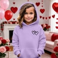 thumbnail image 2 of Vividxx Hoodies For Girls Cute Long Sleeve Hooded Sweatshirt Double Heart Print Front Pocket Soft Pullover For Casual Wear Fashion Clothing 2-3 Years, 2 of 4