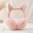 thumbnail image 2 of SUXIAN Cute Cat Earmuffs Winter Warm Outdoor Headband Ear Covers for Cold Weather Hair Accessories Light Pink One Size, 2 of 3