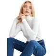 thumbnail image 1 of Suéteres Acanalados para Mujer, Lindos Suéteres de Punto de Cuello Alto, Ajustados y Cálidos un Tamaño, 1 of 10