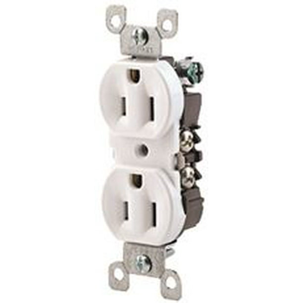 Leviton 2Pole Residential Grade Co/Alr Duplex Receptacle, White, Nema