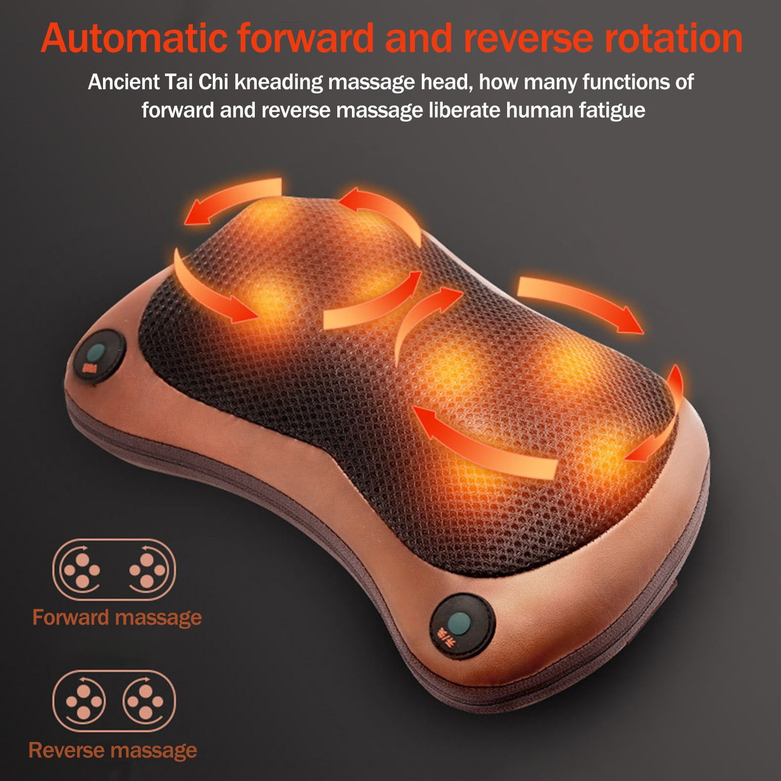 NURSAL Shiatsu Neck Pillow Massager, 3D Deep Kneading Massage Pillow with  Heat Spa Therapy and Warm