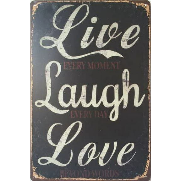 Live Laugh Love Retro Vintage Metal Tin Sign Inches