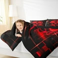 thumbnail image 4 of Erosebridal Girls Football Bedding King Comforter Set,Sports Game Down Comforter,Red Geometric Glowing Plaid Bedding Sets King with Comforter,Microfiber Bedroom Decor Reversible，3 Pieces, 4 of 8