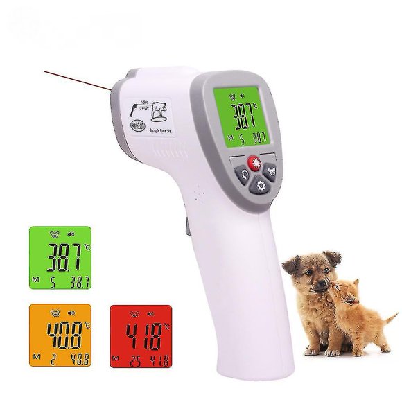 Pet Thermometer, Animal Pet Cat Dog Cattle Sheep Pig Rabbit Infrared Non-contact Thermometernew For 2024 Dg