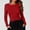 Red women long sleeve ruched t shirt a1, variant on Kadlawus Long Sleeve Slim Fit Ruched T Shirt Women Round Neck Casual Basic Pullover Tee Soft Stretchy Cozy Layering Piece for Vacation Daily Wear, Army Green M