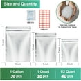 thumbnail image 2 of 100 Pack Mylar Bags for Food Storage with Oxygen Absorbers 1 Gallon 9.4 Mil 10"x14" 7"x10" 5"x7" Stand-Up Zipper Pouches Resealable Mylar Bags for Long Term Food Storage (144 Labels), 2 of 4