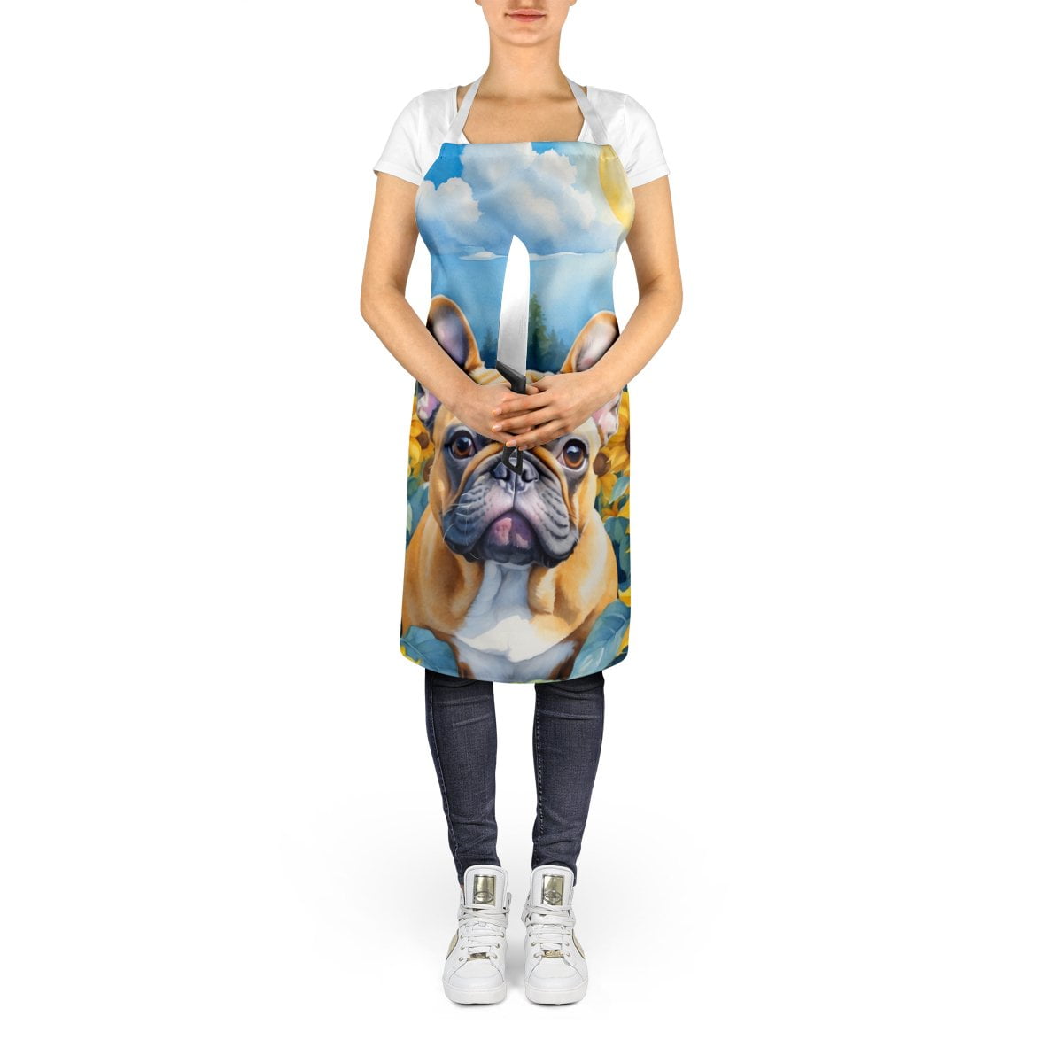9/28まで　Trois Sanglier apron [beige] German Wirehaired Pointer in Sunflowers Apron 27 in x 30 in