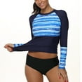 thumbnail image 2 of Women's Rash Guard Swimsuit Long Sleeve Print Swim Tops Sport Shirts UPF 50+, 2 of 5