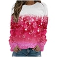 thumbnail image 1 of Birdeem Mode Femmes T-Shirt à Manches Longues Col Rond Imprimé Chandail en Molleton Blouse Hauts, 1 of 1