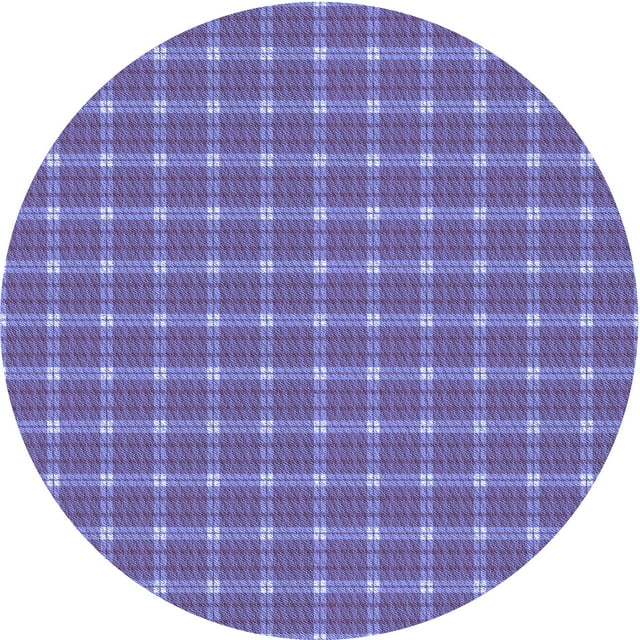 Ahgly Company Tapis Rond Lavable en Machine Intérieur Transitionnel Bleu Ardoise, 4 Pieds Rond