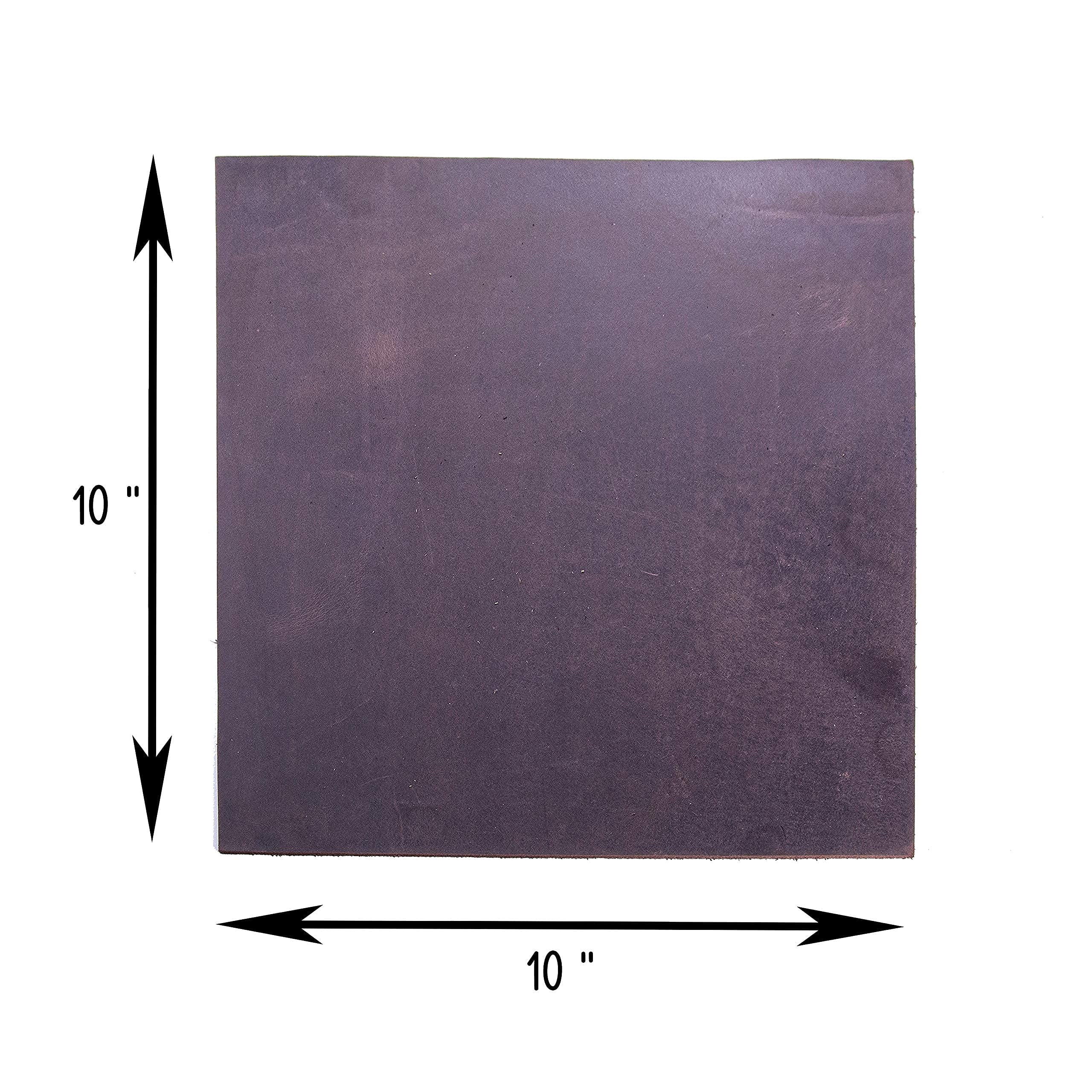 FabricLA Tooling Leather Squares | Crafting Heavy Weight Full Grain Cowhide (2.8-3.00mm) 10X10 - Brown