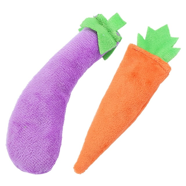 2PCS Carrot Pet Toy Eggplant Shape Creative Funny Catnip Toy Pet Interactive Toy