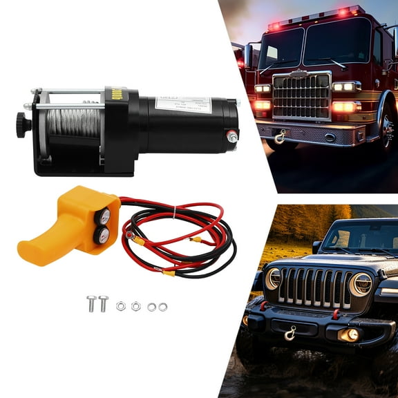 ChicHomey Versatile Electric Winch Kit, 3000lbs Load Capacity, 19.69ft Steel Wire, Waterproof, with Pure Copper Motor and Clutch for Efficient Lifting