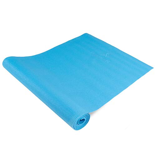 ProSource Classic Yoga Mat 1/8" Thick, Extra Long 72" with Non-Slip Grip, Aqua