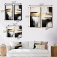 thumbnail image 4 of Designart "Horizontal Perspectives Abstract in Gold and Black VII" Abstract Painting Wall Art Set Of 2 - Modern Gold Canvas Set For Living Room Decor, 4 of 6