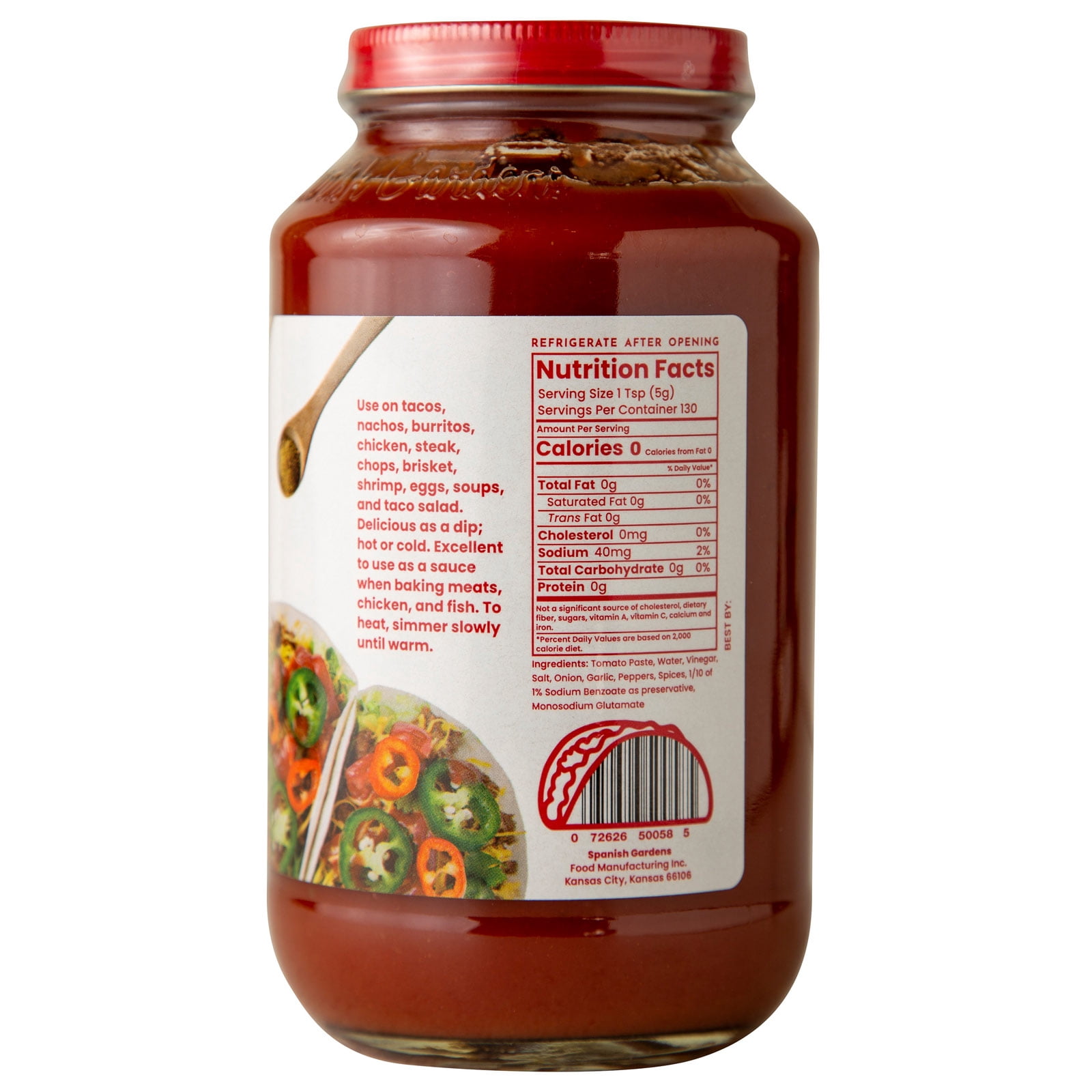 Spanish Gardens Gluten-Free Taco Sauce Hot, 23 fl oz