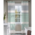 thumbnail image 4 of Farm Fruits Sheer Curtains 84 Inch Length 2 Panels Set for Living Room/Bedroom, Watermelon Lemons Peach Green Grey Striped Kitchen Curtains Grommet Semi-Sheer Curtains Window Treatments 52"x84"x2, 4 of 7