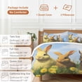 thumbnail image 6 of 3 Piece Country Easter Rabbits,Duvet Cover Set California King,Microfiber Comforter/Quilt Cover with Corner Ties and 2 Pillowcases,Watercolor Floral Eggs Spring All Season Bedding with Zipper Closure, 6 of 8