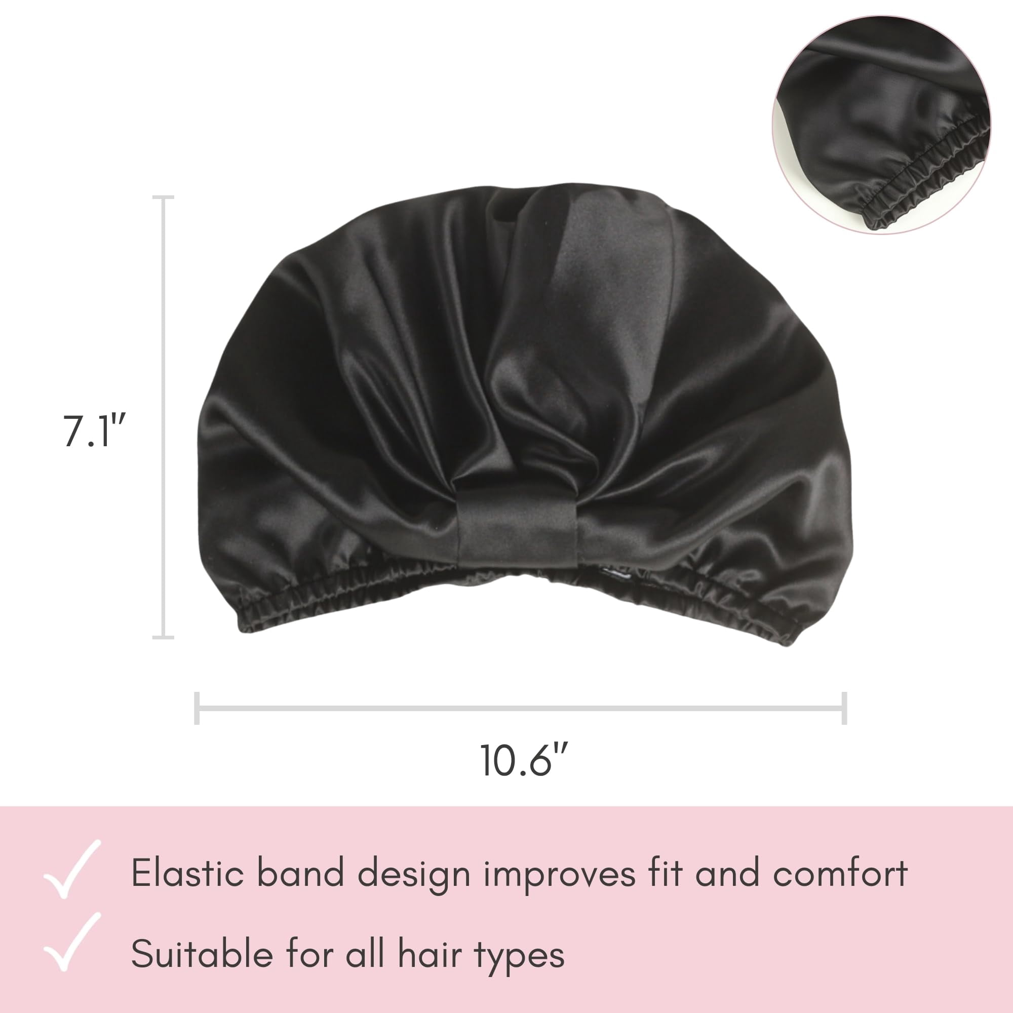 SusanSilk Premium 19 Momme Mulberry Silk Bonnet for Sleep and Shower