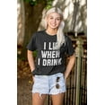 thumbnail image 6 of Beer Short Sleeve T-Shirt Tees Tshirts I Lie When I Drink Funny Drinking College, 6 of 6