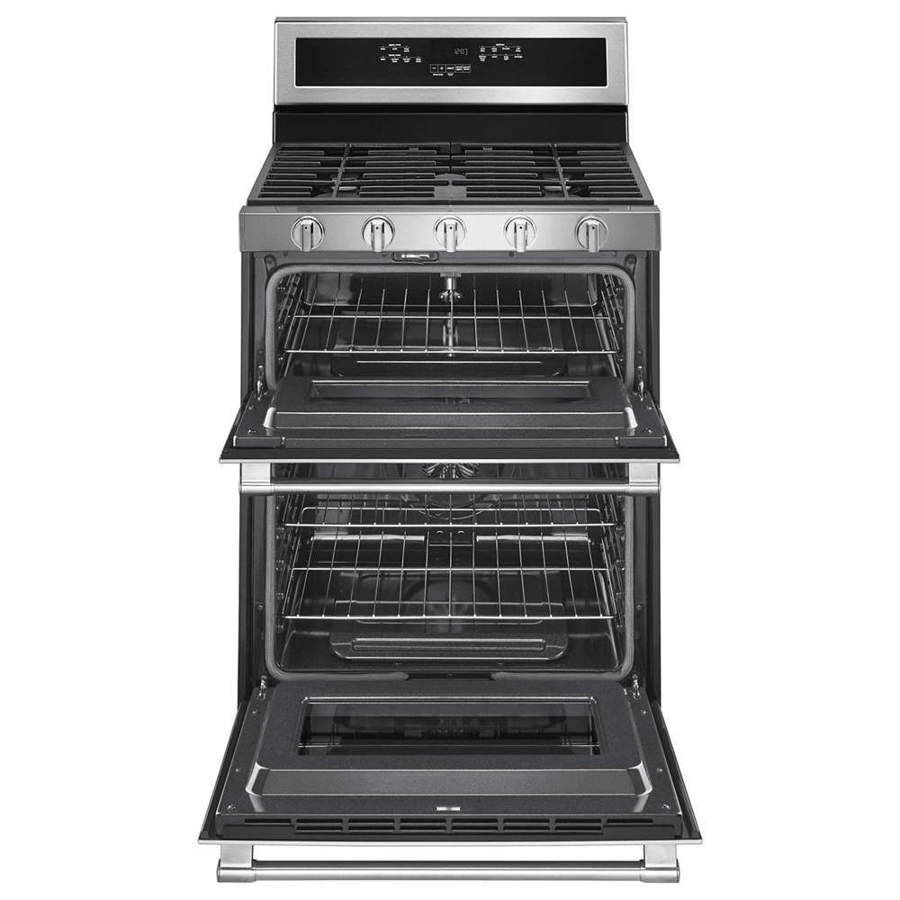 Maytag MGT8800FZ 30 Inch Freestanding Gas Range with Double Ovens, True Convection, Precision Cooking, 6 cu. ft. Capacity, 5 Burners, Power Preheat, Power Burner, Auto Convect Conversion, Sabbath Mode