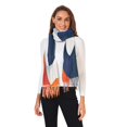 thumbnail image 2 of FORMRS Womens Scarf Winter Soft Long Big Warm Shawls Wrap Tassel Scarves, Blue Abstract Wavy, 2 of 9