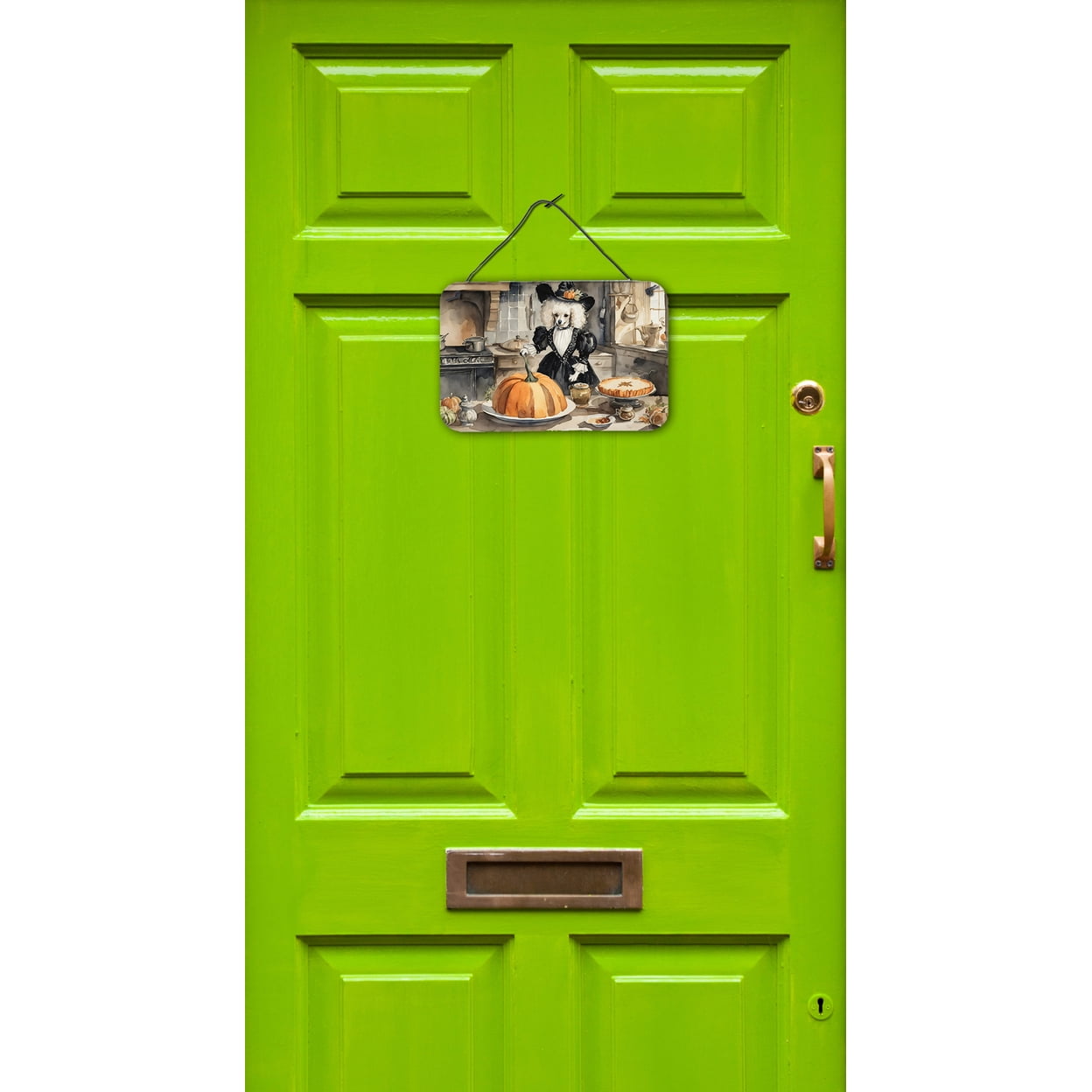 Carolines Treasures DAC1802DS812 12 x 8 in. Unisex Poodle Fall Kitchen Pumpkins Wall or Door Hanging Prints