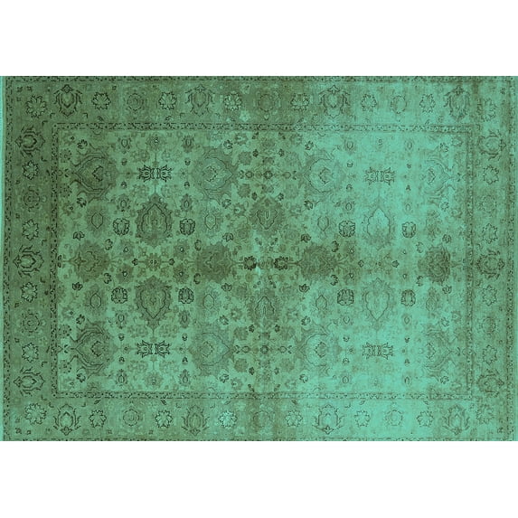 Ahgly Company Indoor Rectangle Oriental Turquoise Blue Traditional Area Rugs, 2' x 3'