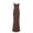 Brown, variant on Long Dress Super Soft Sleeveless Polyester Women Elegant Solid Floor-Length Maxi Dress Birthday Gift