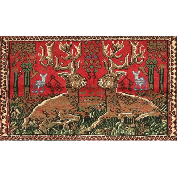 Ahgly Company Machine Washable Indoor Rectangle Traditional Tomato Red Area Rugs, 7' x 9'