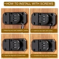 thumbnail image 5 of Combination Cabinet Lock, 3-Digit Password Cabinet Lock Zinc Alloy Mechanical Keyless Safety Door Latch, Gold, 5 of 7