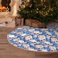 thumbnail image 5 of Rateoe white Skull blue daisy Pattern Christmas Tree Skirt with Ties , Christmas Tree Decorations, Farmhouse Christmas Decor Xmas Holiday Decorations-36", 5 of 6