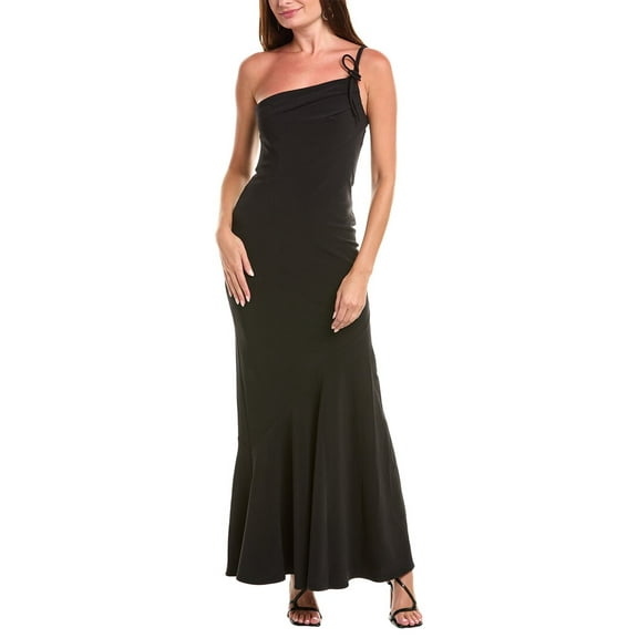 Halston womens  Sybil Gown, 8, Black